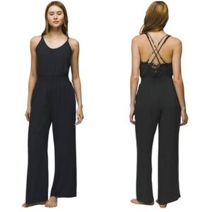 Prana Fernie Wide Leg Jumpsuit Black Size XS